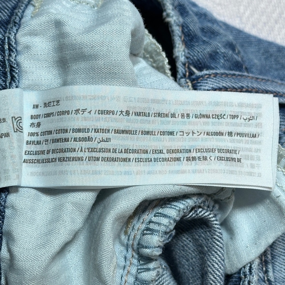Hollister Ultra High-Rise Baggy Jeans Womens 14R 32R Distressed Medium Wash - Picture 4 of 13
